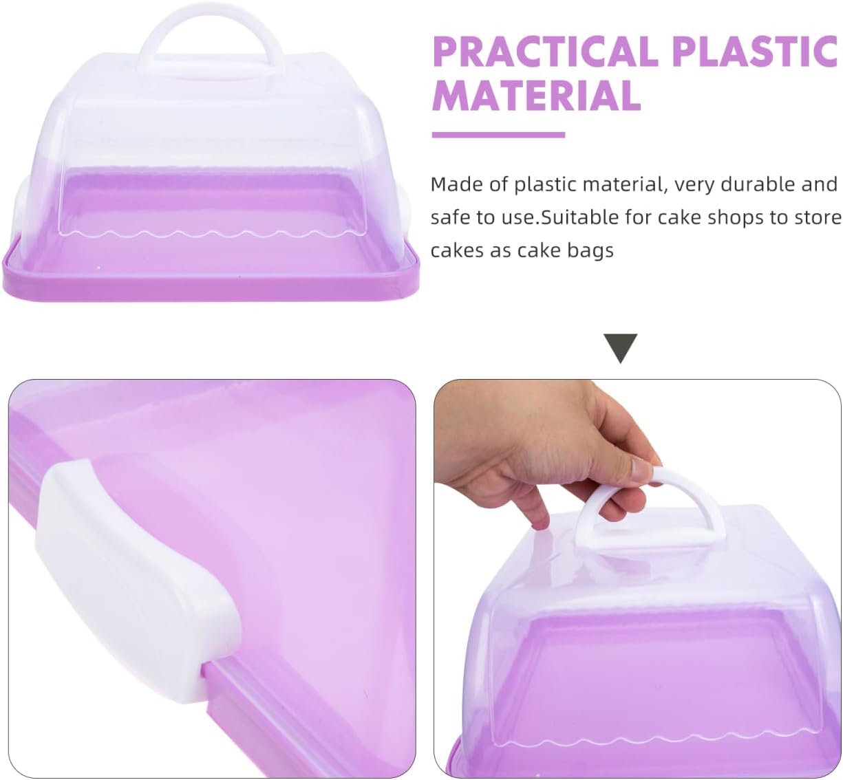 Cake Carrier with Lid and Handle Cake Stand Cupcakes Transport Storage Containers Holder Two Sided Base for Pies Cookies Muffin Pizza Nuts Fruit Dessert Christmas Presents Plastic Cover