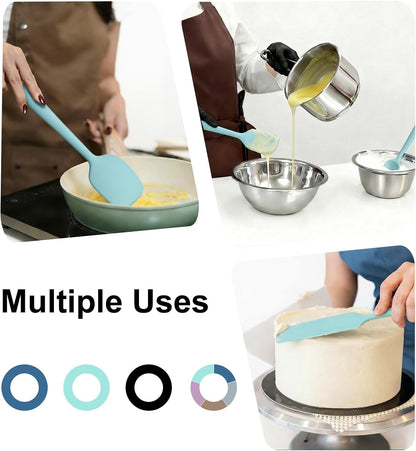 Redfly Silicone Spatula Set, 5 Piece Food Grade Silicone Cooking Utensils Set, Rubber Spatula Heat Resistant Nonstick for Baking, Cooking, Kitchen Utensils Dishwasher Safe Multicolor