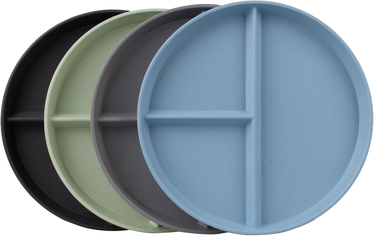 4 Pcs Portion Control Plate,9 Inch Divided Plates for Adults with 3 Compartments Suitable for Most People, Dishwasher Safe