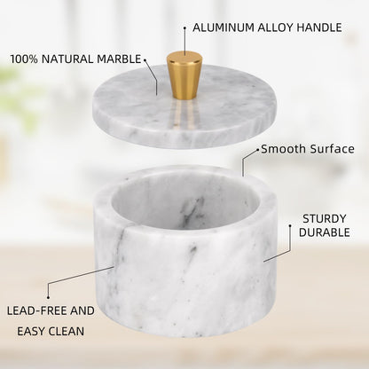 Marble Salt Cellar with Lid, Viva Jade, 4 inch