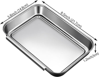 3Pcs Stainless Steel Breading Trays Set, Breading Dishes for Chicken Breasts, Marinating Meat and Prepping Meals (10.4" x 7.7" x 1.9")