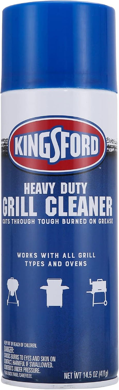 Kingsford Heavy Duty Foaming Grill Cleaner Spray, BBQ Degreaser for Charcoal & Gas Grills, Cuts Grease, Burnt-On Food & Grime, Easy Spray-On Foam for Grill Grates & Surfaces, Aerosol Can, 19 Oz