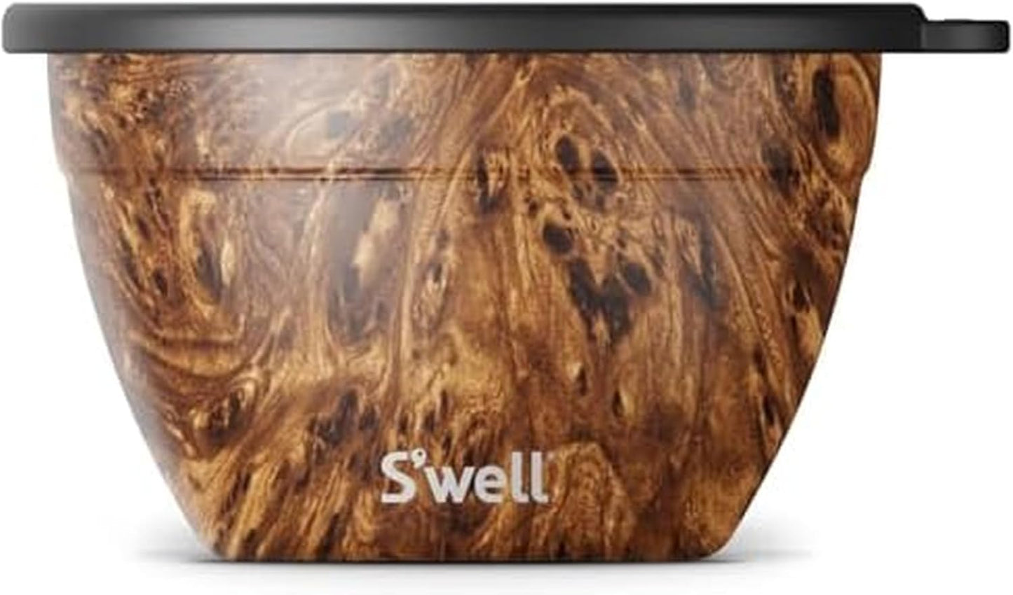 S'well Stainless Steel Salad Bowl Kit 64oz, Peacock Blue, Comes with 2oz Mini Canister and Removable Tray for Organization, Leakproof, Easy to Clean, Dishwasher Safe