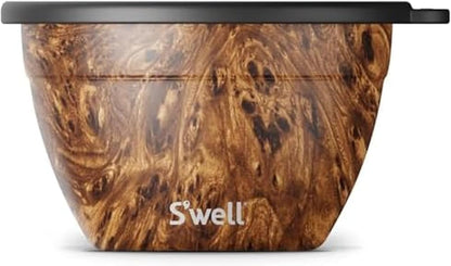 S'well Stainless Steel Salad Bowl Kit 64oz, Peacock Blue, Comes with 2oz Mini Canister and Removable Tray for Organization, Leakproof, Easy to Clean, Dishwasher Safe