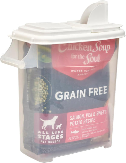Buddeez Pet Food Storage Dispensers Plastic 4 Gallon - Airtight Flip Top for Freshness - Dry Dog Food, Cat Food or Bird Seed Plastic Containers (Set of 2)