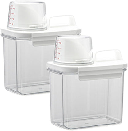 Container Sets, Rice Container, 2PCS 1100ml Airtight Cereal Storage Container with Measuring Cup & Pour Spout, Clear Plastic Rice Holder, Grain Dispenser with Handle for Flour, Sugar, Candy, Oatmeal