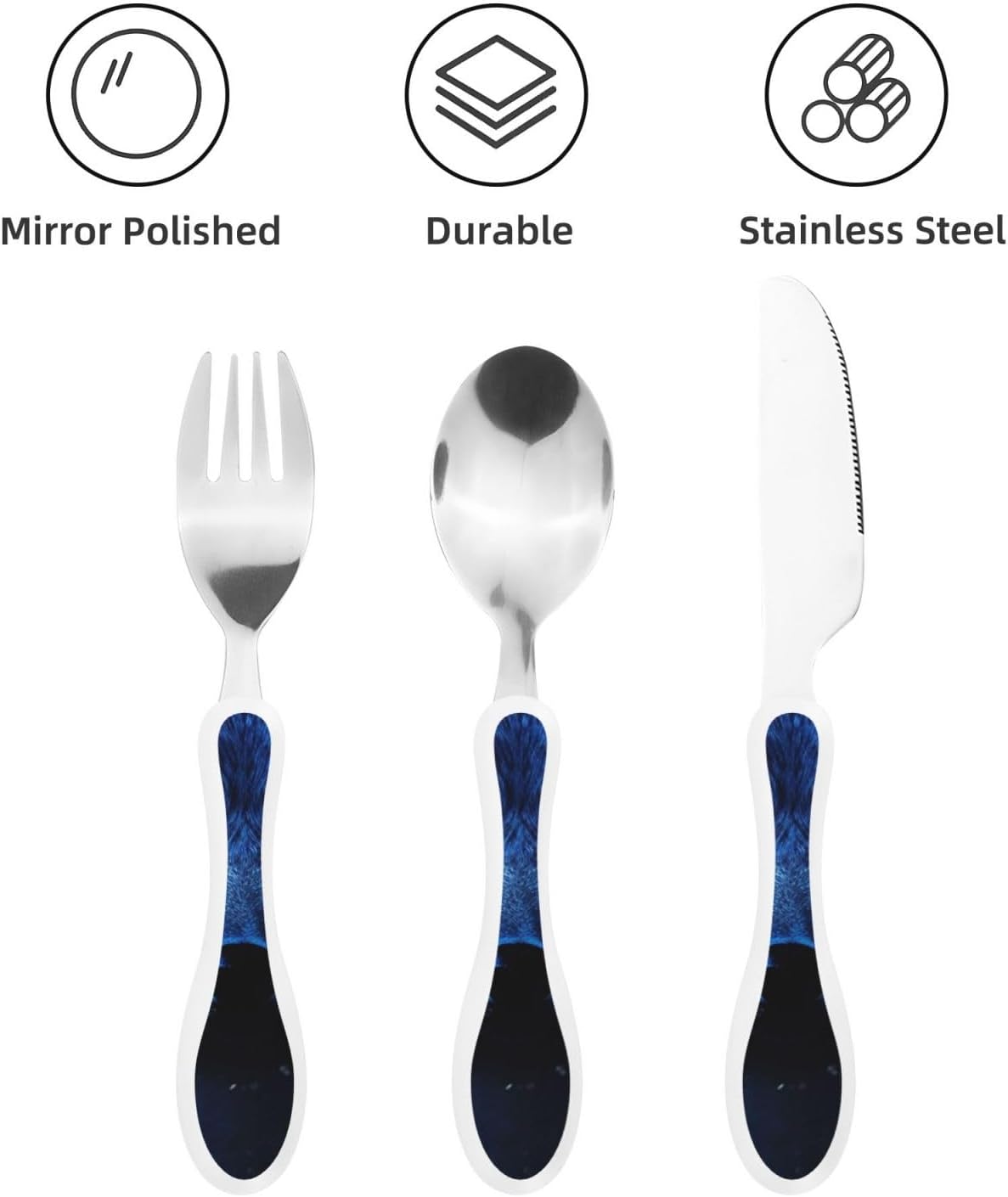 3-Piece Kids Silverware Set With Storage Case, Stainless Steel Reusable Children Safe Knife Spoon Fork Set Sugar Skulls Children Flatware Set For Kids Lunch Box
