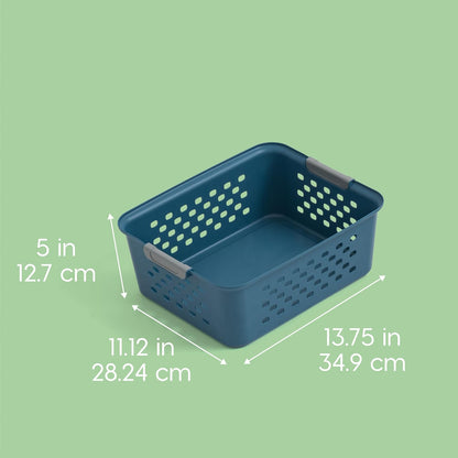 IRIS USA Plastic Storage Baskets, 6-Pack, Made in USA, Shelf Baskets Small Baskets Organizing Bins for Pantry Countertops Closet Shelves Laundry Room Office, Multi-Purpose, Nestable, Easy Carry, Black