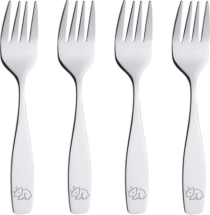 ANNOVA Kids Silverware Children's Safe Flatware Set Stainless Steel - Children Forks, Children Tablespoons, Toddler Utensils, Metal Cutlery Set for LunchBox (Rainbow, 6)