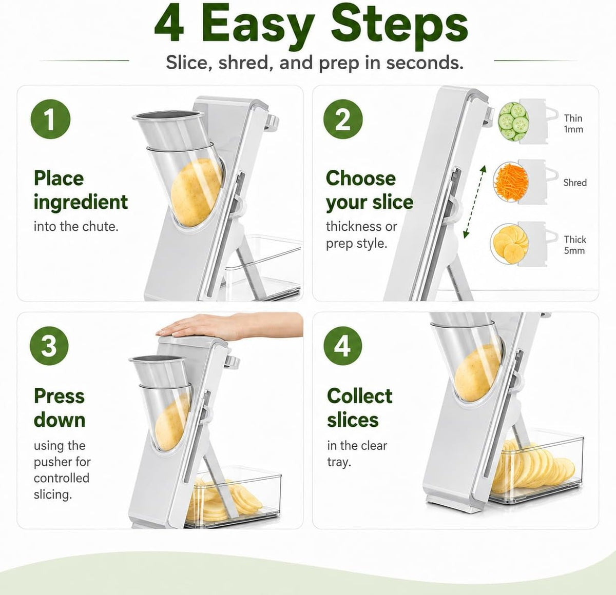 Mandoline Slicer for Kitch,Bigger Size,Adjustable Vegetable Slicer