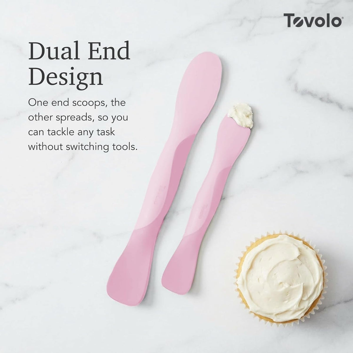 Tovolo Mini Scoop & Spread Tool for Kitchen Meal Prep Small Sandwich Spreader Spatula for Peanut Butter Jelly, Silicone BPA Free Dishwasher Safe Scooper Spreader, Aqua Seafoam Green