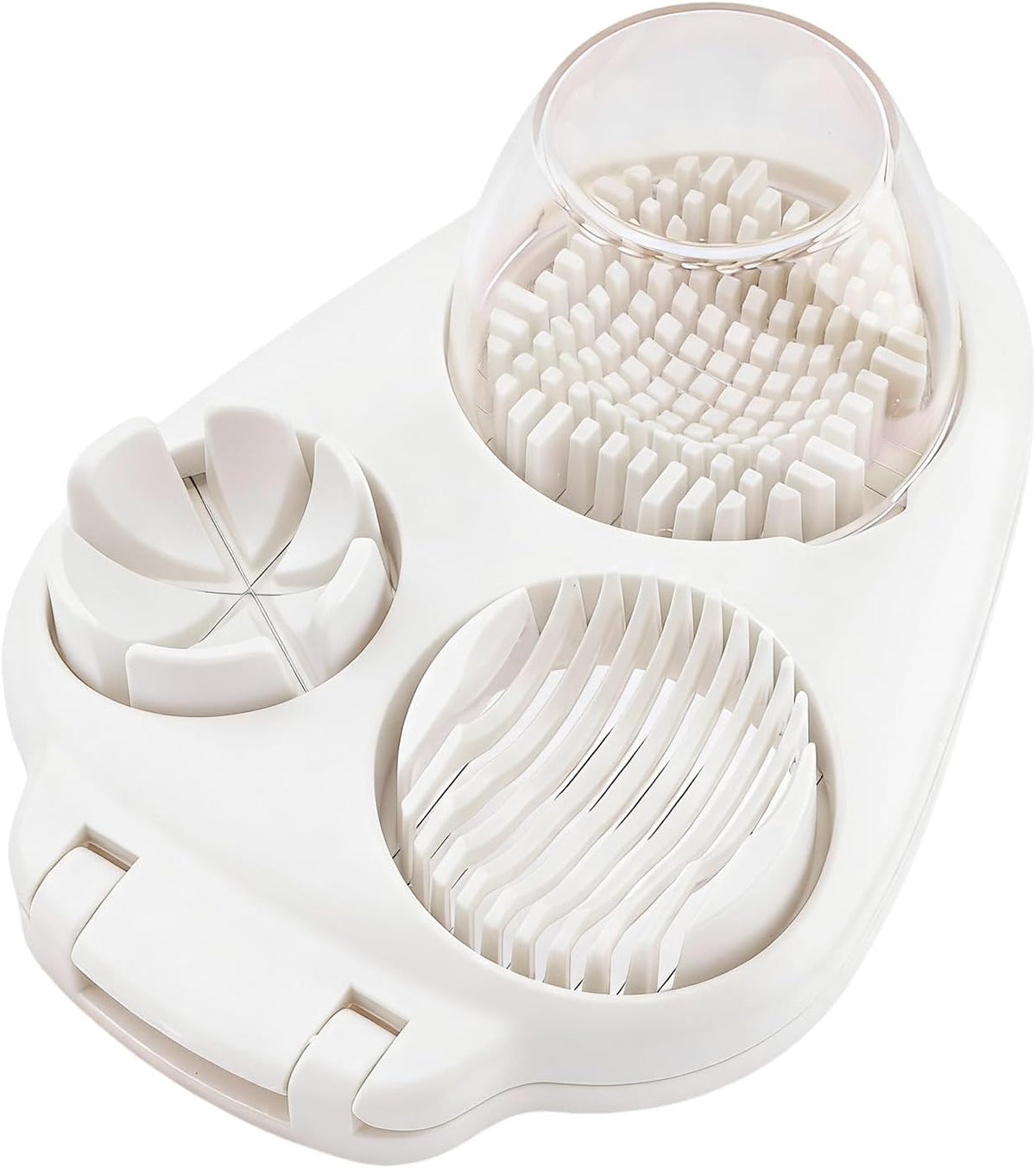 3-in-1 Egg Slicer for Hard Boiled Eggs, 3 Slice Modes Egg Cutter Dicer