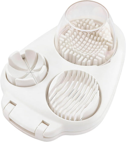 3-in-1 Egg Slicer for Hard Boiled Eggs, 3 Slice Modes Egg Cutter Dicer