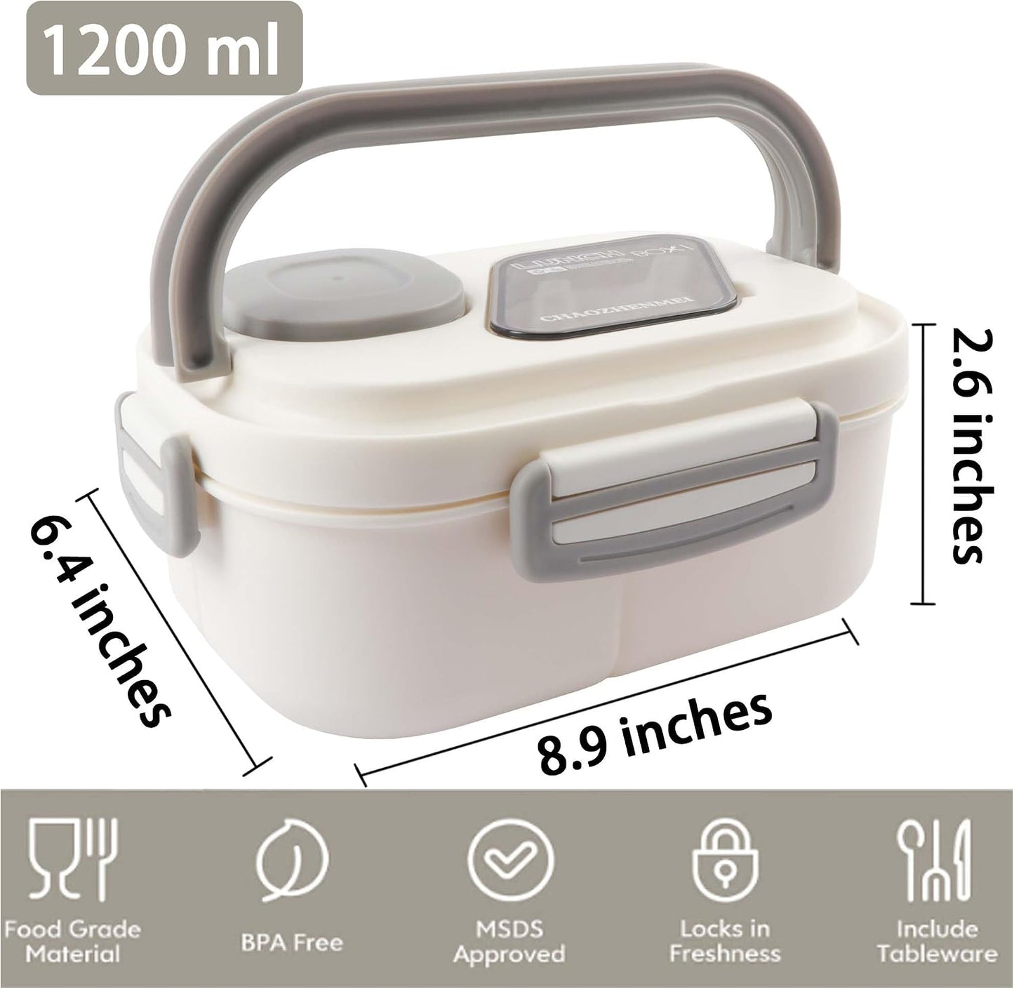 Adults Bento Lunch Box,Salad Container Large 43oz Salad Bowl, Bento-Style Tray for Toppings, 3oz Sauce Container for Dressings, and Built-In Reusable Fork (Green)