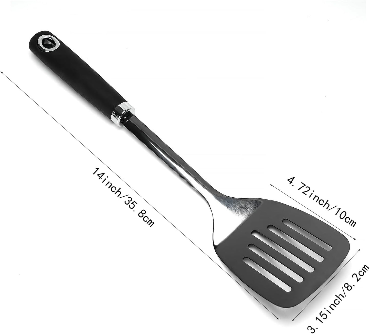 Stainless Steel Slotted Turner Spatula, Metal Spatula for Cast Iron & Stainless Steel Pans, Thin Edge Kitchen Turner for Eggs, Pancakes, Burgers, Dishwasher Safe