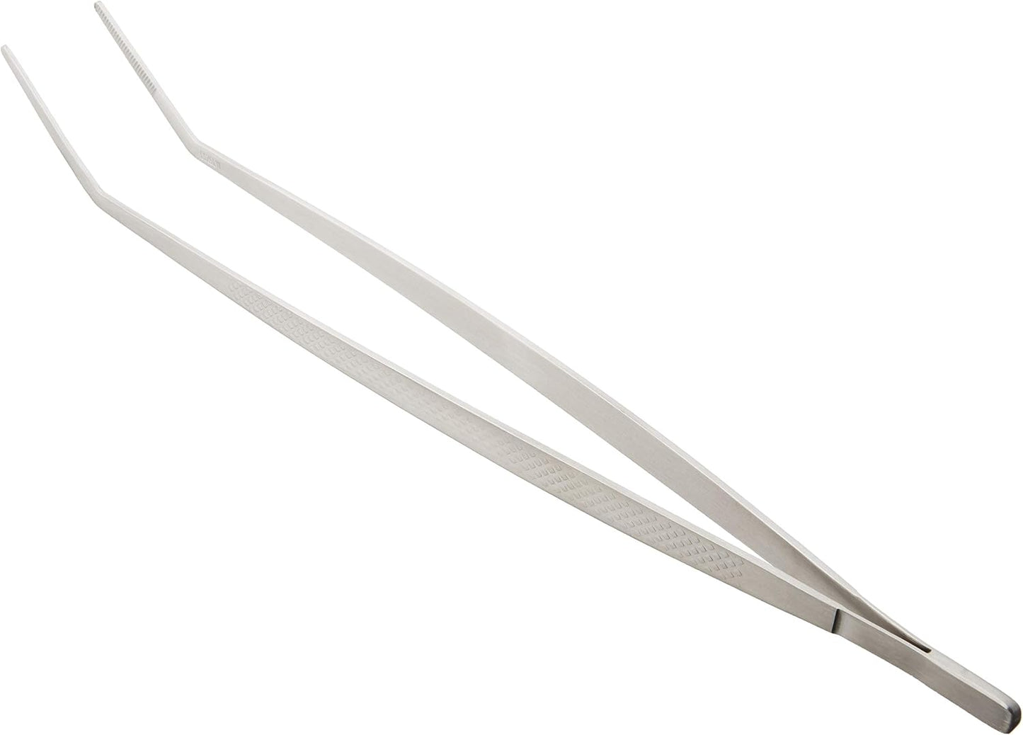 Mercer Culinary 18-8 Stainless Steel Chef Plating Tongs, Offset Tip, 6-1/2 Inch