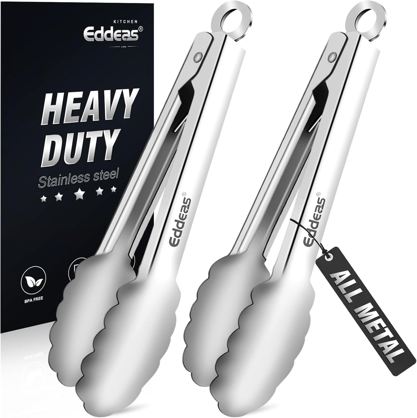 Eddeas Kitchen Tweezers Tongs, Cooking Tweezers Stainless Steel - 3 Size 12'' 10'' & 8 inch Ideal for Meat, pasta, plating and pinching delicate small pieces of food, Set of 3