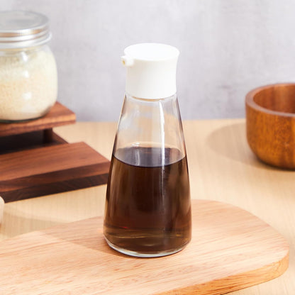 Glass Soy Sauce Dispenser Bottles, 9.6 oz Oil Cruet, Black