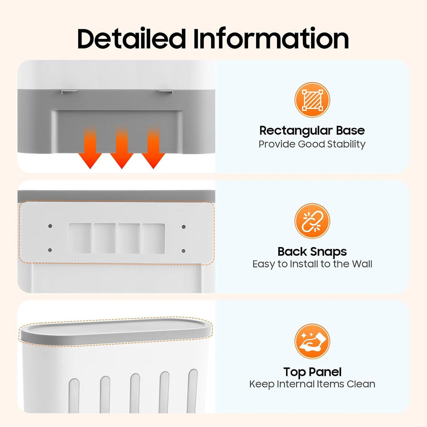 LYNICESHOP 5-Compartment Dry Food Dispenser & Storage Containers Set,Wall Mounted & Tabletop Grain Dispenser for Rice, Pet Food, Coffee Beans,Large Capacity with Measuring Cup