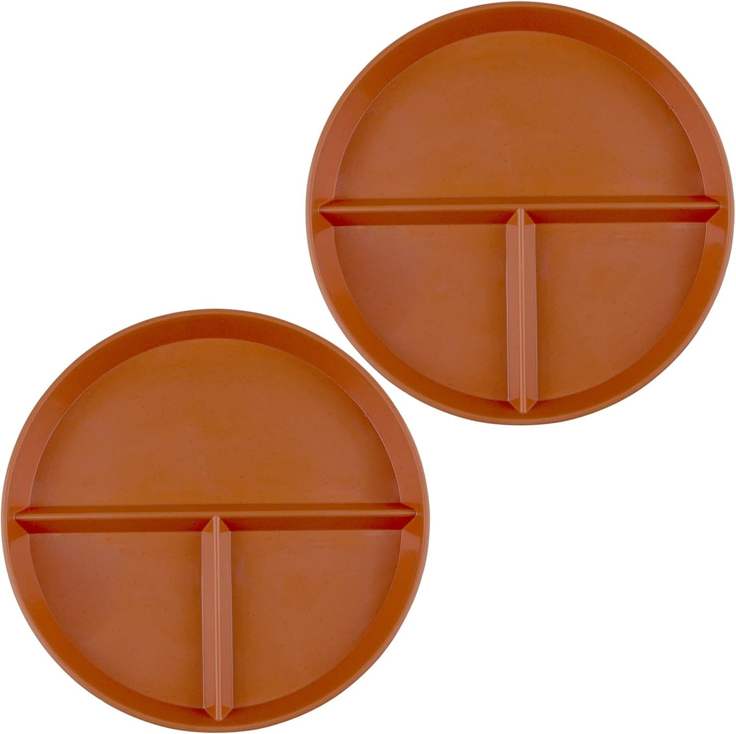 Portion Control Plate 2 Pack 9" Unbreakable Divided Plates,3 Compartment Dinner Plates, Reusable Plate Weight Loss for Adults, Color Black