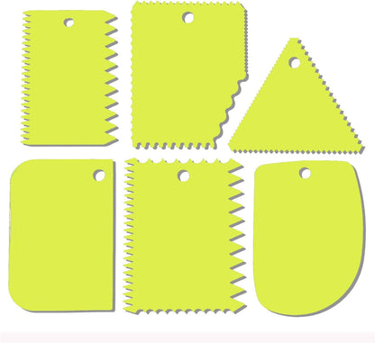 Cake Scraper, 6 Pcs Cake Smoother Scraper, Dough Scraper Blue