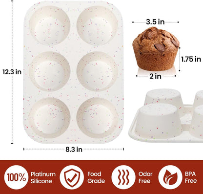 CAKETIME Silicone Mini Muffin Pan, 24 Cups Nonstick Mini Cupcake Pan for Baking Muffin, Cupcake, Egg Bites, Fat Bomb, 1 Pack Confetti