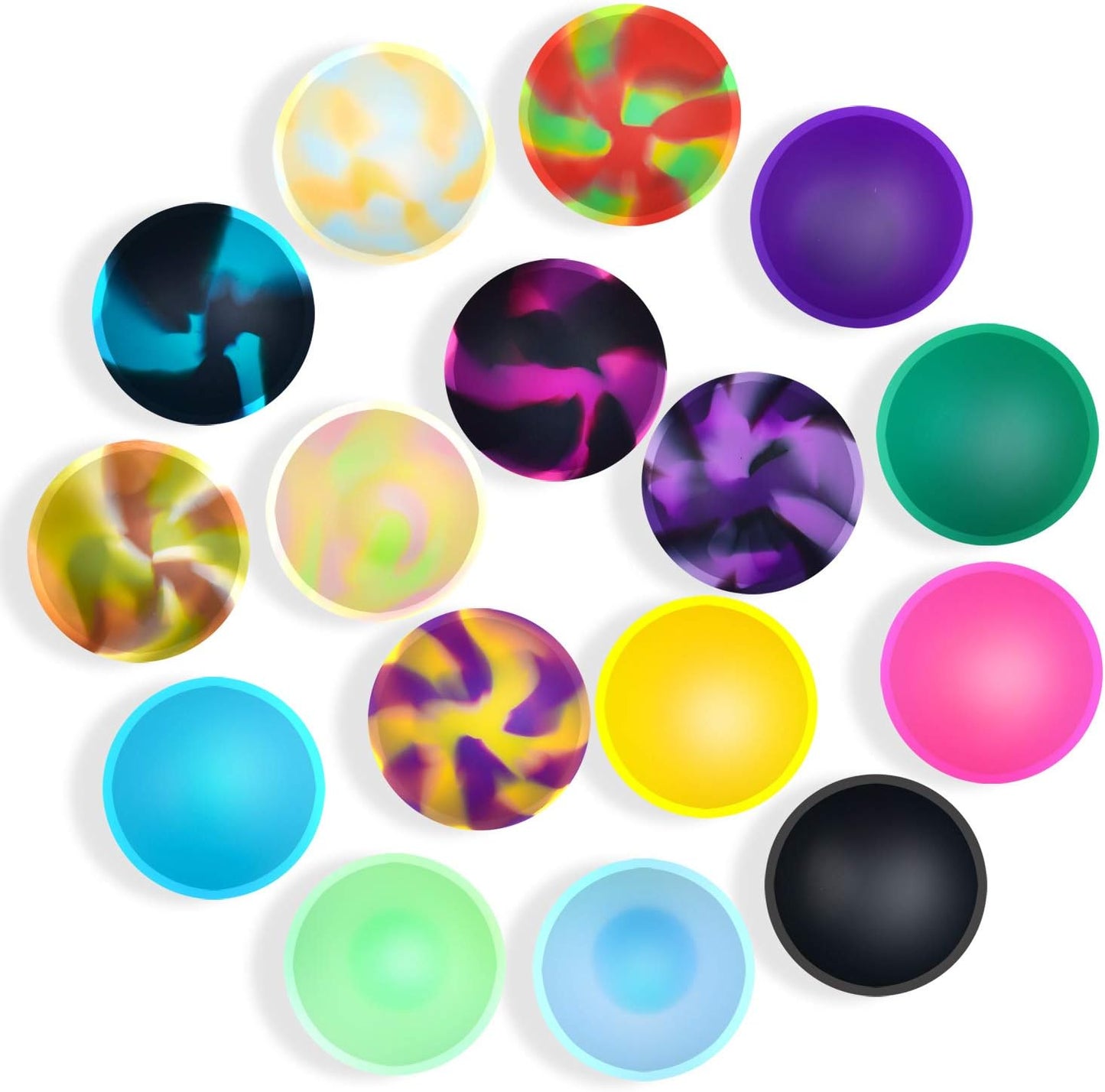 Coopay 16 Pieces Mini Silicone Pinch Bowls Colorful Heat Resistant Snack Prep and Serve Bowls, Unbreakable, Flexible, 1.75 Oz (Mixed Colors)