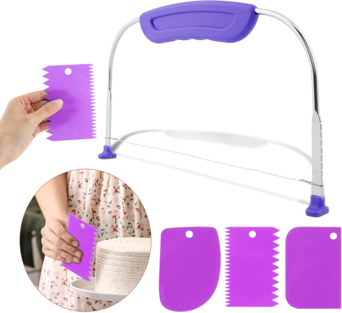 Cake Leveler & Slicer, 10 Inch Adjustable Cake Cutter Slicer Leveler