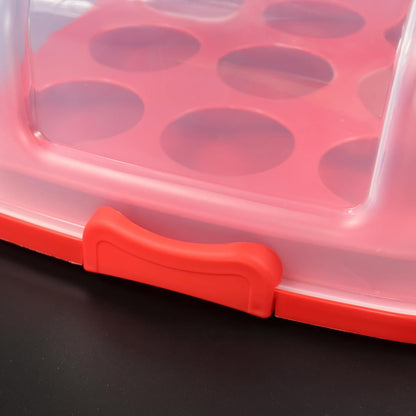 2in1 Cupcake Carrier and Cake Keeper with Lid, Rectangle Pie Carrier,Large Portable Storage Container for Storing 12 Cupcakes or 1 Large Cake (White)