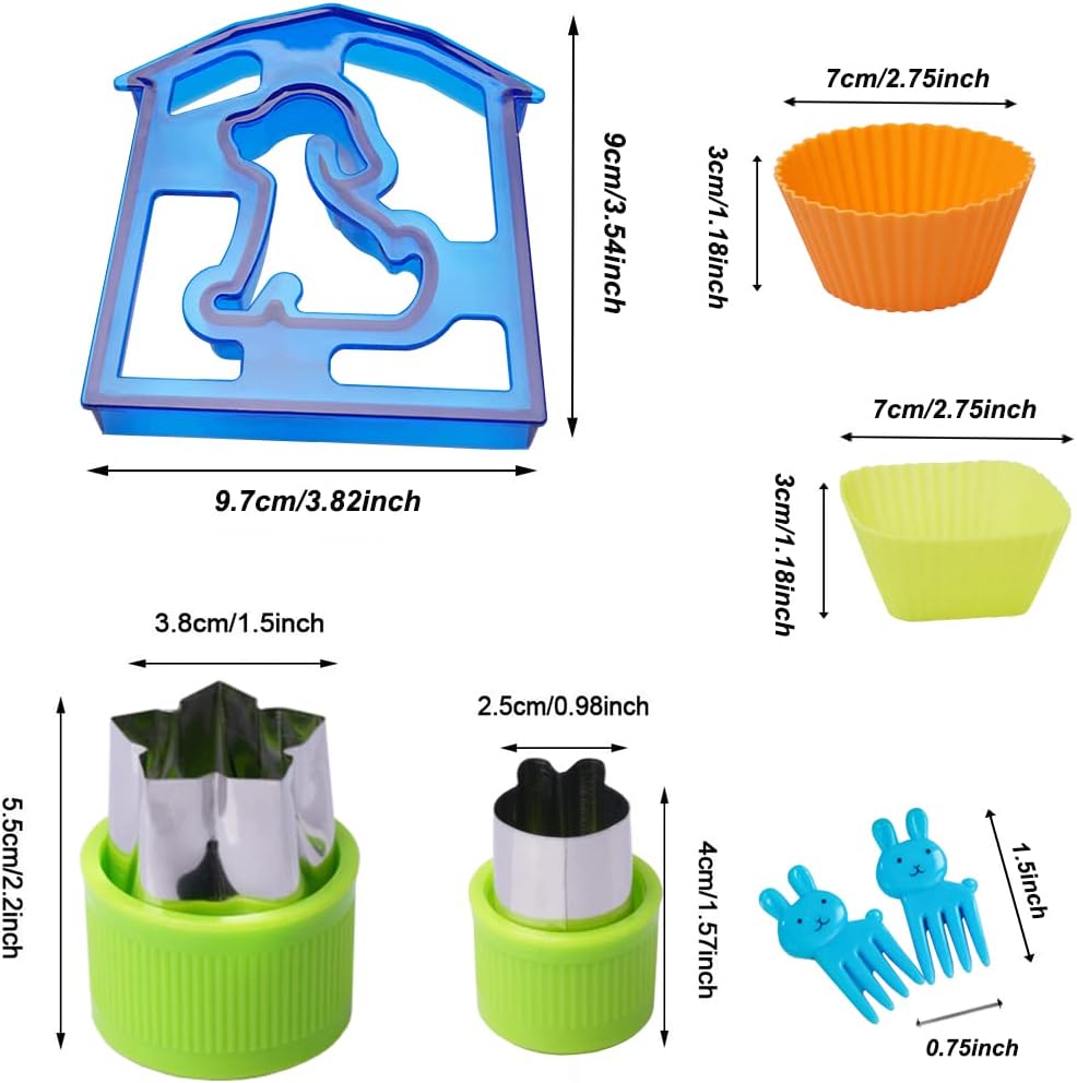 Sandwich Bread Cutter for Kids,Vegetable Fruit Shape DIY Cookie Cutter Set for Boys and Girls Lunch Bento Box