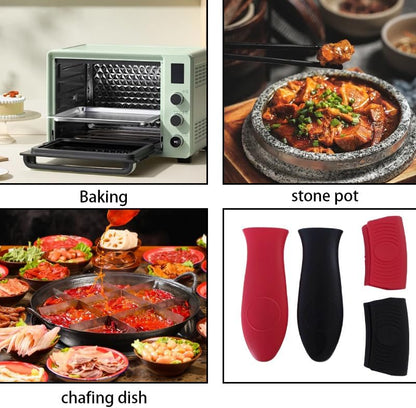4-Pack Silicone Hot Handle Holders, Heat Resistant Pot Handle Covers & Grips with Non-Slip Design for Cast Iron, Metal, Fry Pan Cookware