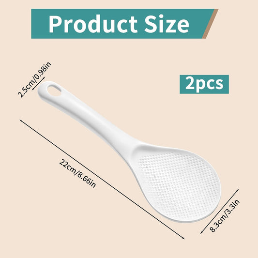 2 Pcs Plastic Rice Paddle, Non Stick Standing Rice Serving Spoon Scooper