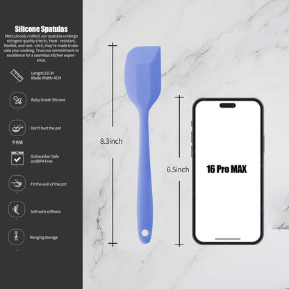 4 PCS Silicone Spatula,Rubber Spatula with Stainless Steel Core11 Inch Non-scratch Baking Cooking 8Inch Spatula Set Flexible Heat Resistant (Black)