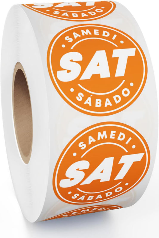 Easy Identification Date Stickers 7,000 Days of the Week Stickers – Sunday 3/4" Days of the Week Food Labels – Day Dots for Food – Restaurant Supplies – Best By Commercial Kitchen Supplies