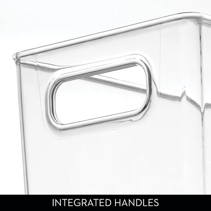 iDesign Pantry Bin with Handles, Clear | Storage for Cabinets, Fridge, or Freezer, Made in USA
