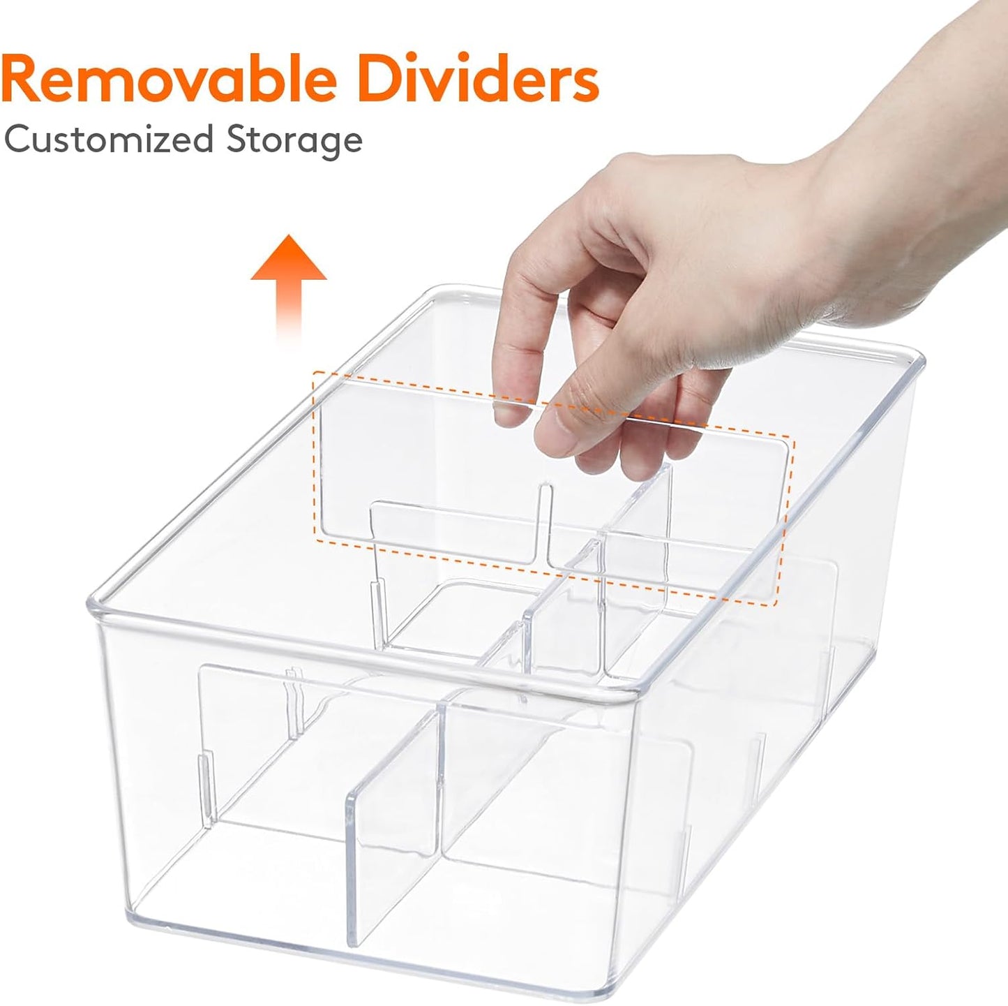 Lifewit Tea Bag Organizer with lids, Plastic Teabag Box with 16 Compartments, Stackable Divided Storage Containers for Cabinet, Pantry, Countertop, Sugar Packets, Clear, 29 cm/11.5 inch L, 2 Pack