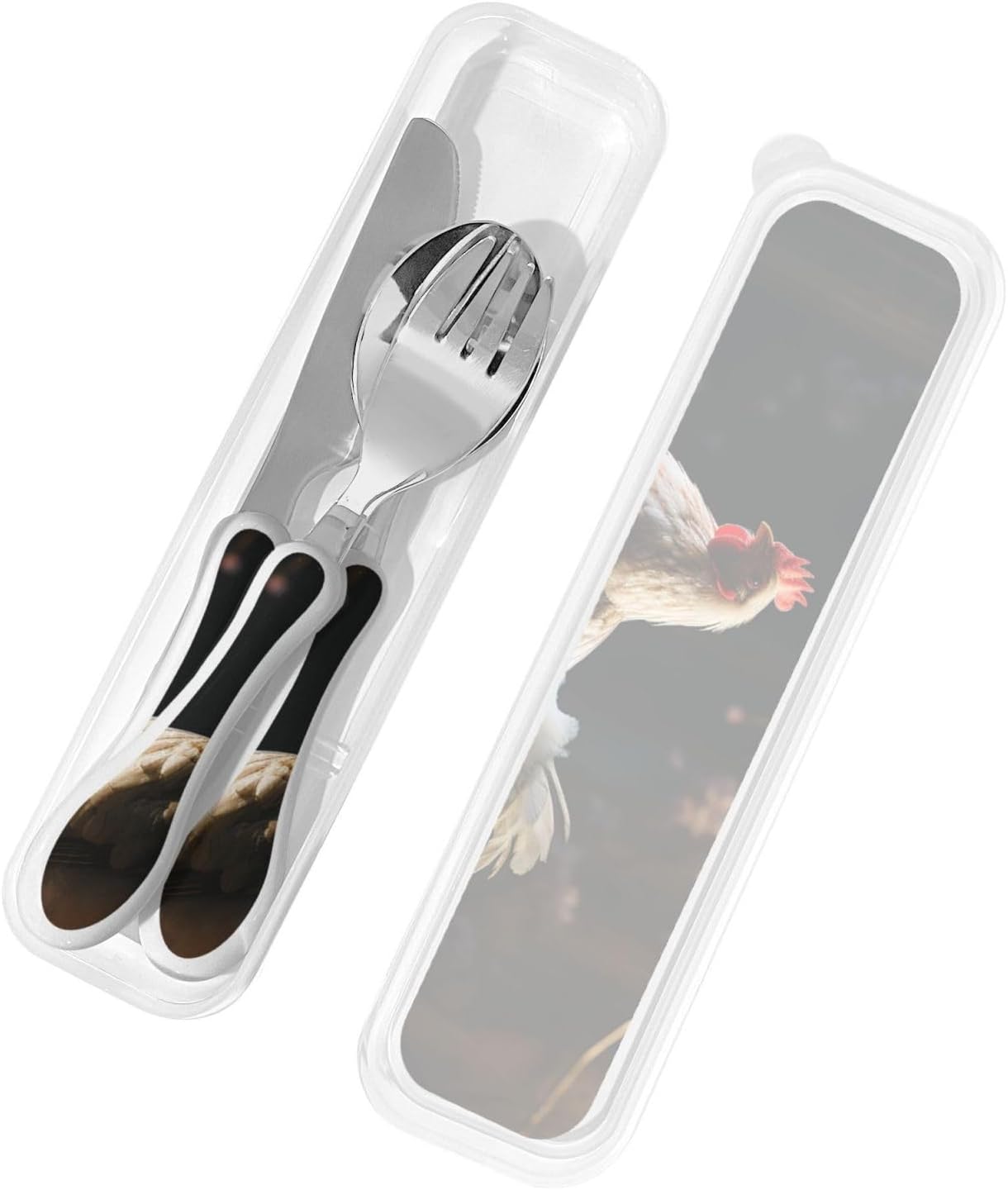 3-Piece Kids Silverware Set With Storage Case, Stainless Steel Reusable Children Safe Knife Spoon Fork Set Classy Flowers Children Flatware Set For Kids Lunch Box