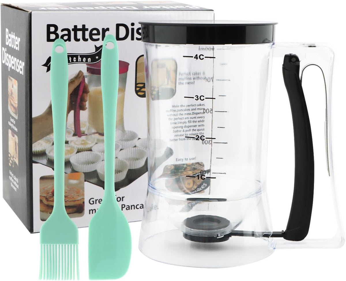 4 Cup Pancake Cupcake Batter Dispense with Measuring Label