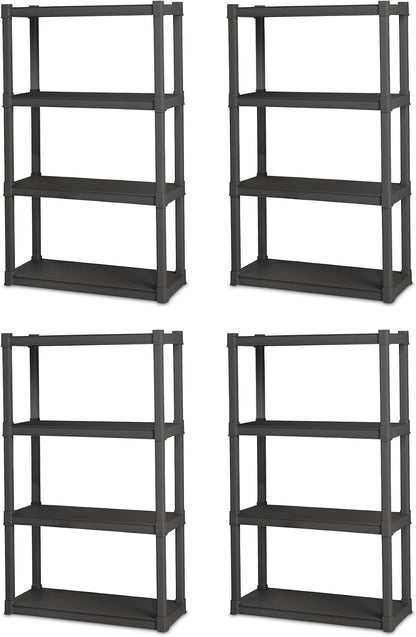 Sterilite 18-Pack Plastic Storage Bins w/ Lids, Shelf Totes Clear Containers, 25 Qt, Gray