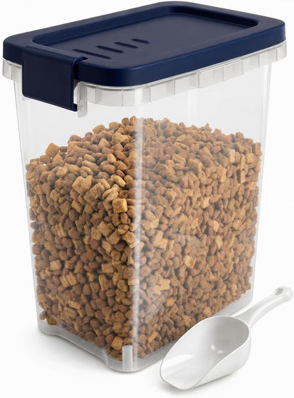 2 Pack Small Cat Food Storage Container with Wide-Mouth Pour Spout - 2Lbs/2.1QT Dog Pet Food Container for Cat Dog Food, Bird Seed, Chicken - Versatile Dry Food Bin Dispenser for Rice, Flour, Cereal