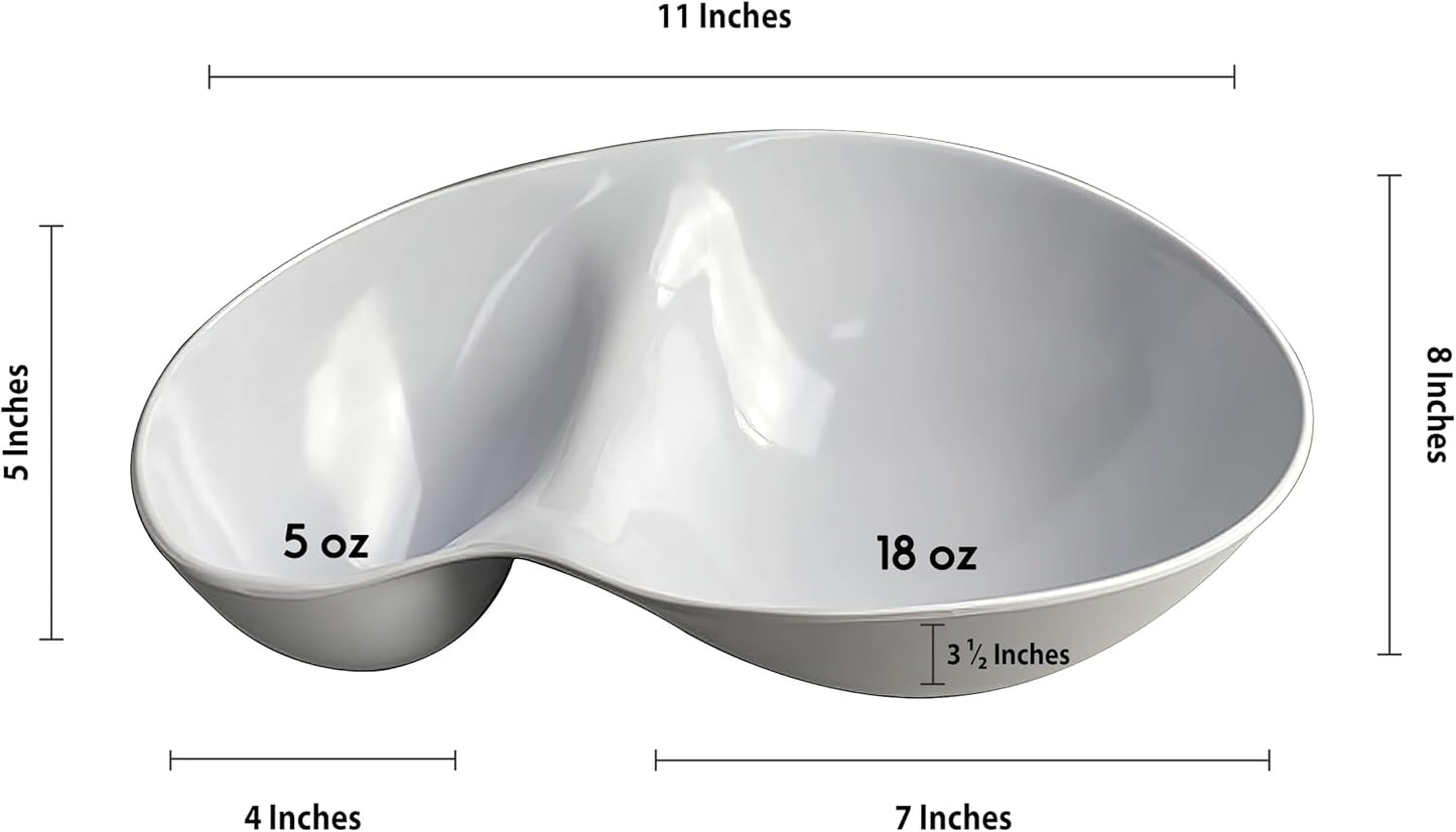 chip and dip bowl Chip and Dip Serving Set Melamine Tray Divided Platters (White)