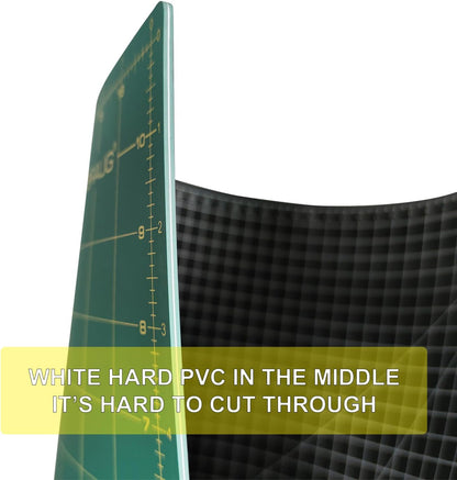 NEWBRAUG 36'' × 48'' Large Self Healing Cutting Double Sided 5-Ply Mat, Big Cutting Board for Rotary Cutting, Quilting, Sewing, Craft, Fabric & Scrapbooking(Green/Black)