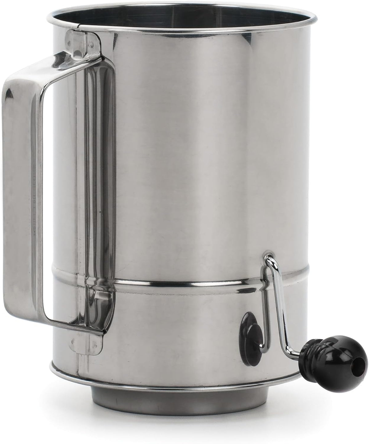 RSVP International Endurance® Stainless Steel Vintage One-Hand Sifter, 1 Cup | Top Cakes, Sift Flour, Marinade BBQ & More | Dishwasher Safe | Powder Sugar, Sift Flour, Spread Toppings & More