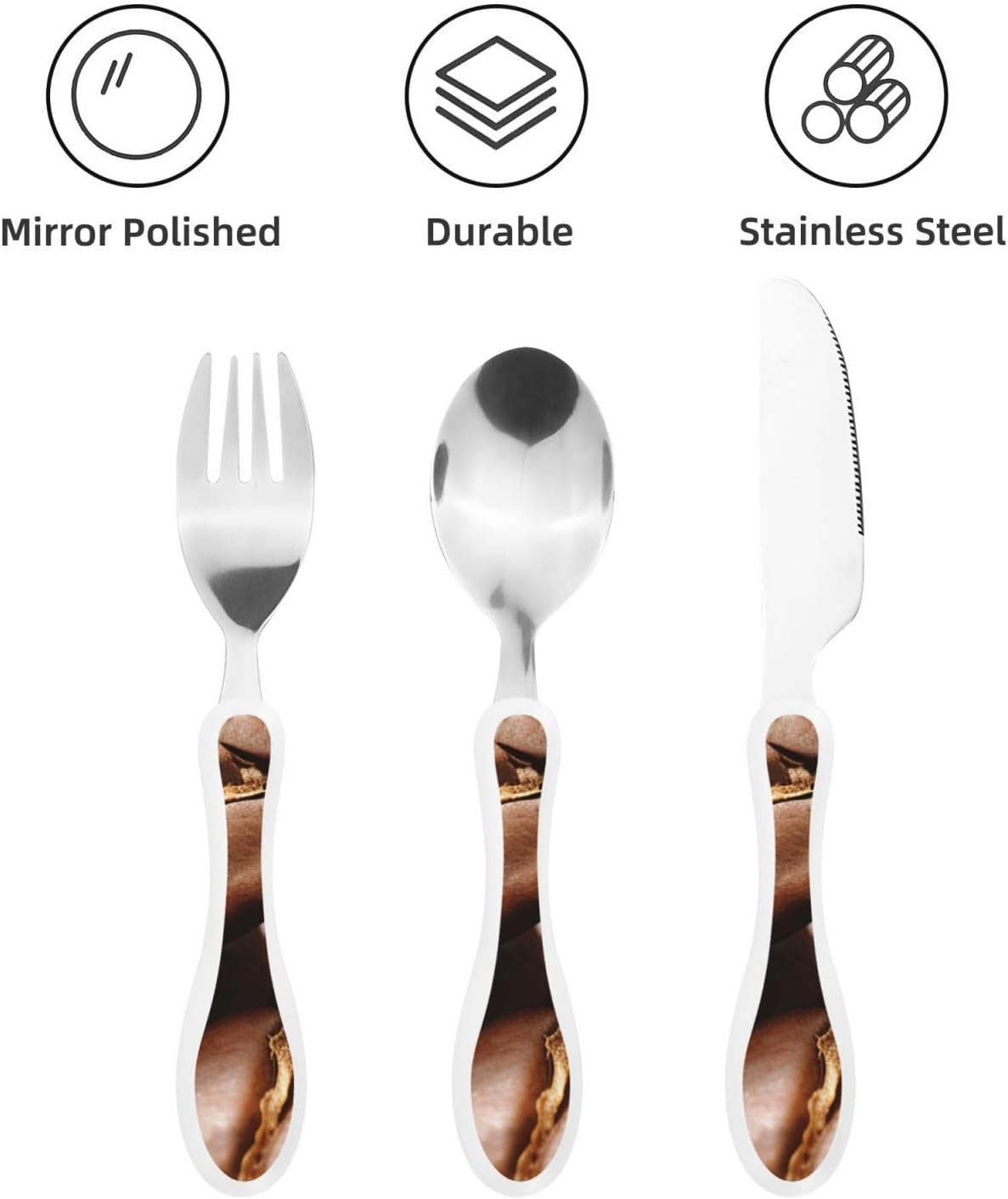 3-Piece Kids Silverware Set With Storage Case, Stainless Steel Reusable Children Safe Knife Spoon Fork Set Classy Flowers Children Flatware Set For Kids Lunch Box