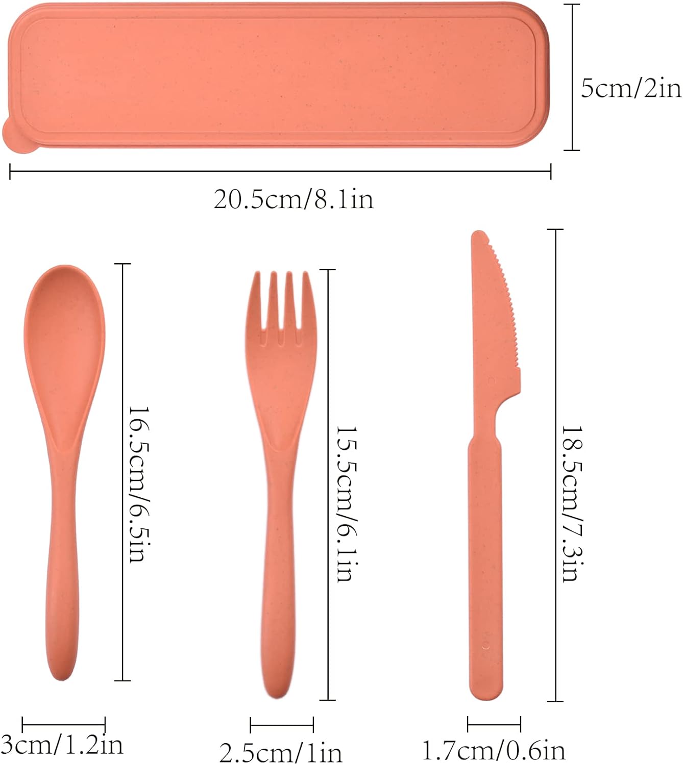 2 Sets Reusable Utensil Set with Case, Portable Camping Fork Knife Spoon Set, Wheat Straw Travel Utensils for Lunch Box, for School Work Lunch or Daily Use (Green, Blue)