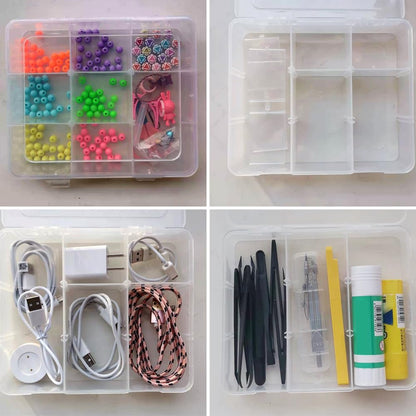 Vidifor 9 Grids Plastic Storage Compartment Organizer Container with Adjustable Dividers for Crafts, Earrings, Screws, Nail, Bandages, Pins and More (1)