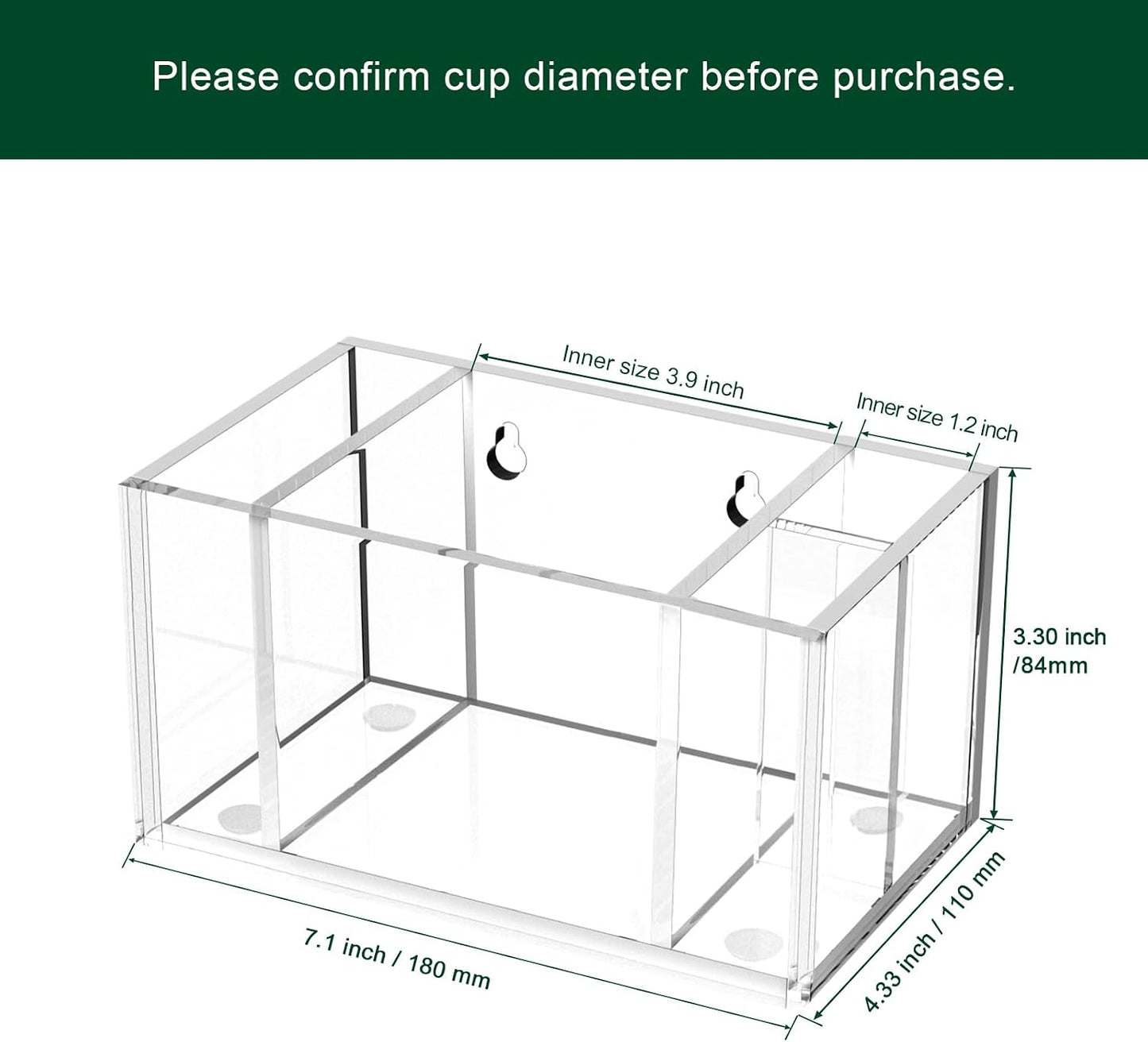 Double Cup Holder with Marker Slot, Party Cup Dispenser Acrylic Cup Organizer Mark Your Cup and Drink Up Caddy Modern Bar Counter Decor, Clear