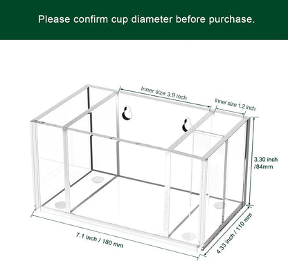 Double Cup Holder with Marker Slot, Party Cup Dispenser Acrylic Cup Organizer Mark Your Cup and Drink Up Caddy Modern Bar Counter Decor, Clear