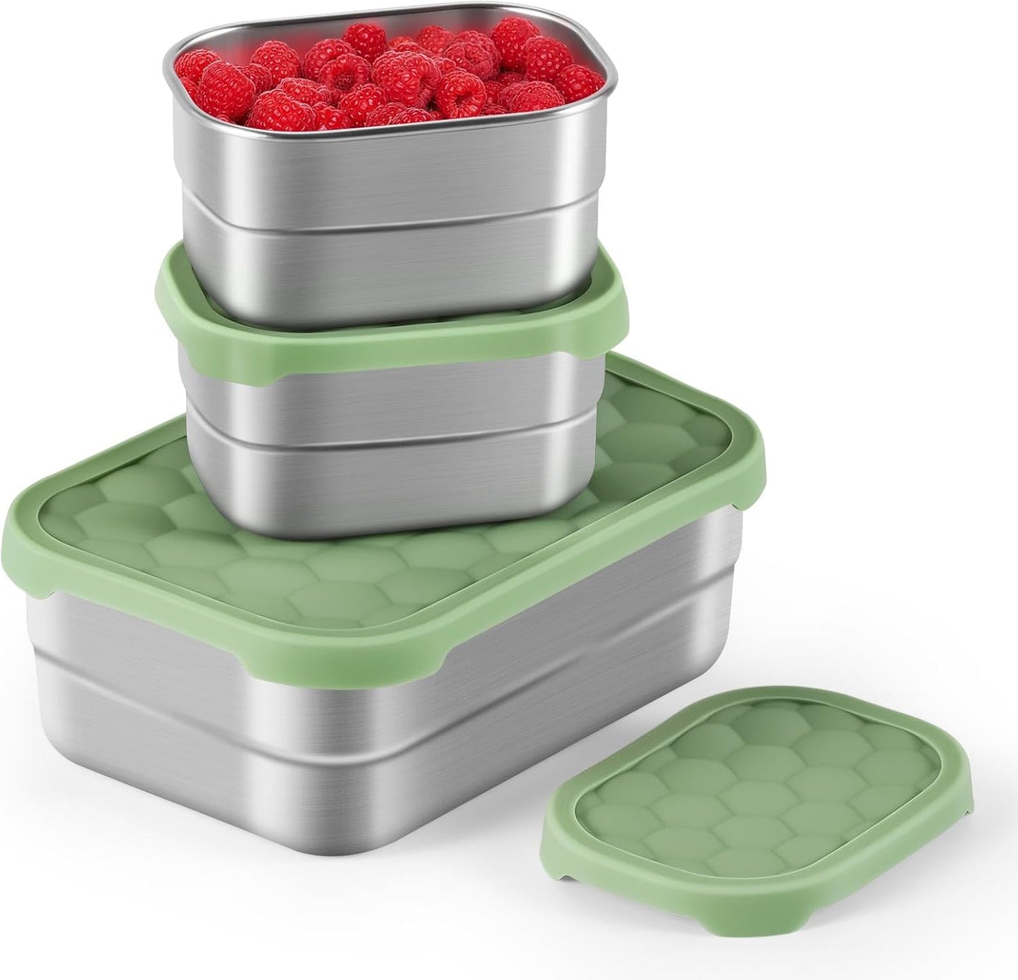 Tanjiae Small (1 CUP) Stainless Steel Snack Containers for Kids | Easy Open Leak Proof Food Containers with Silicone Lids - Perfect Metal Toddler Lunch Box for Daycare and School (8oz)