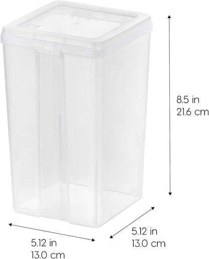 IRIS USA Vertical Storage Bins with Lids |Made in USA| Flip Top Containers for Organizing Pantry, Office, Craft, and Study Supplies - Small (10-Pack)